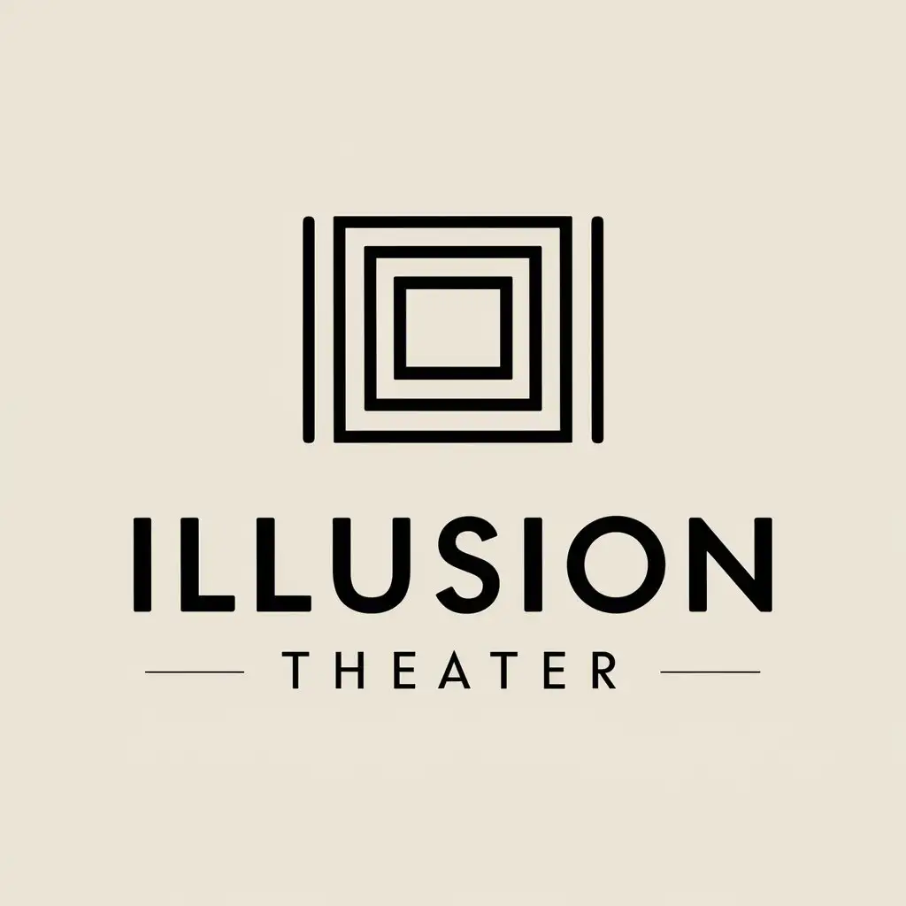 a vector logo design,with the text "Illusion theater", main symbol:Rectangle,Minimalistic,be used in Entertainment industry,clear background