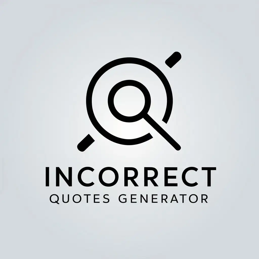 a vector logo design,with the text "Incorrect Quotes Generator", main symbol:Incorrect Quotes Generator,Minimalistic,be used in Internet industry,clear background