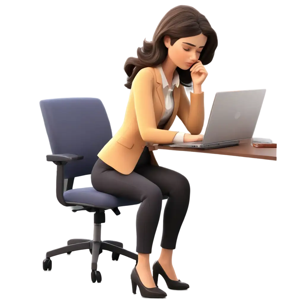 HighQuality-PNG-Image-Animation-of-Woman-Tired-at-Work