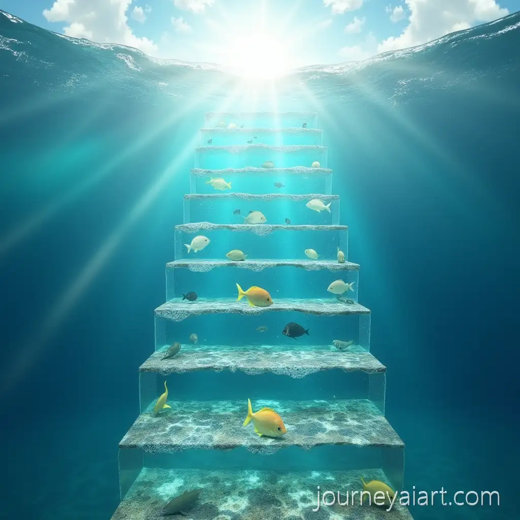 Surreal-Ocean-StairSurreal-Ocean-Staircasecase-with-Tropical-Fish-and-Dreamy-Sky