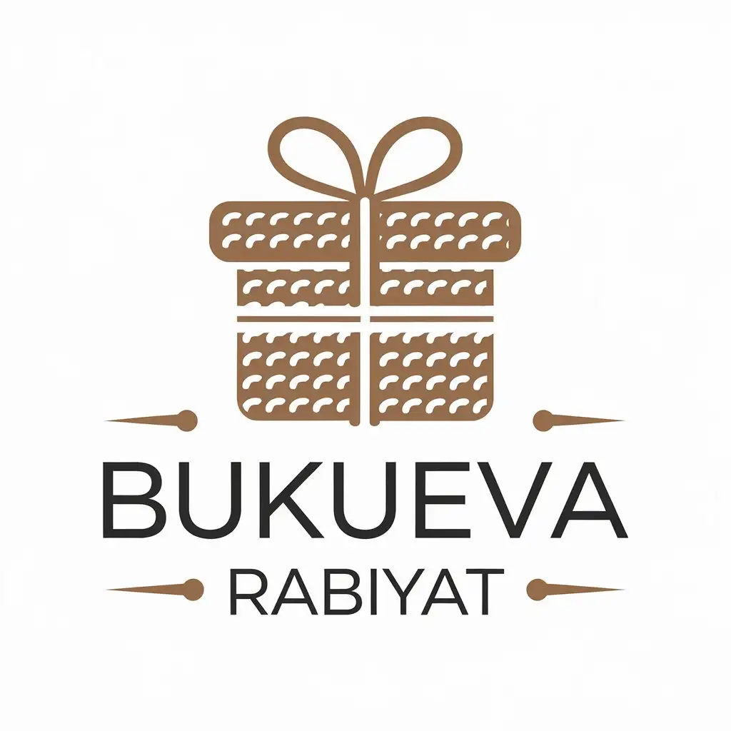 a vector logo design,with the text "Bukueva Rabiyat", main symbol:Gifts,complex,be used in Retail industry,clear background