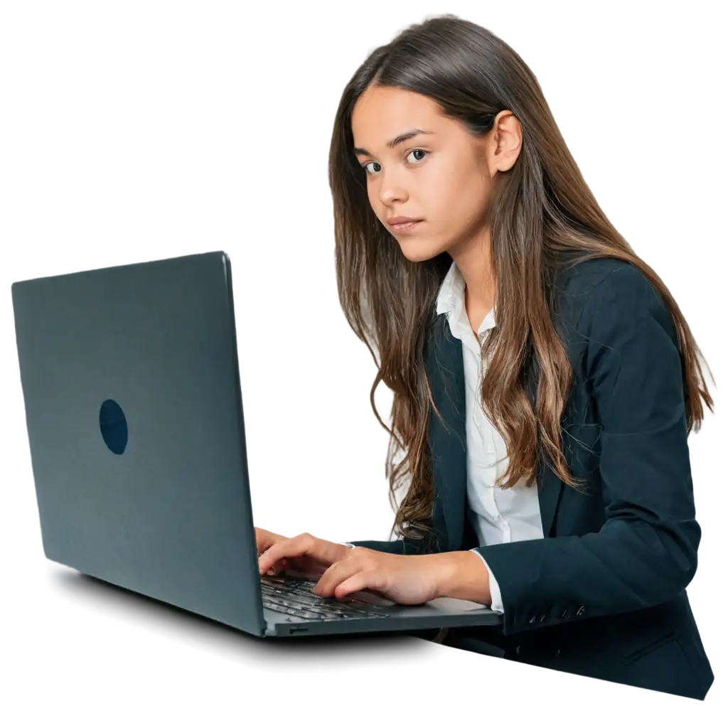 Adolescent-Girl-Searching-for-Online-Document-Printing-Services-PNG-Image-Creation