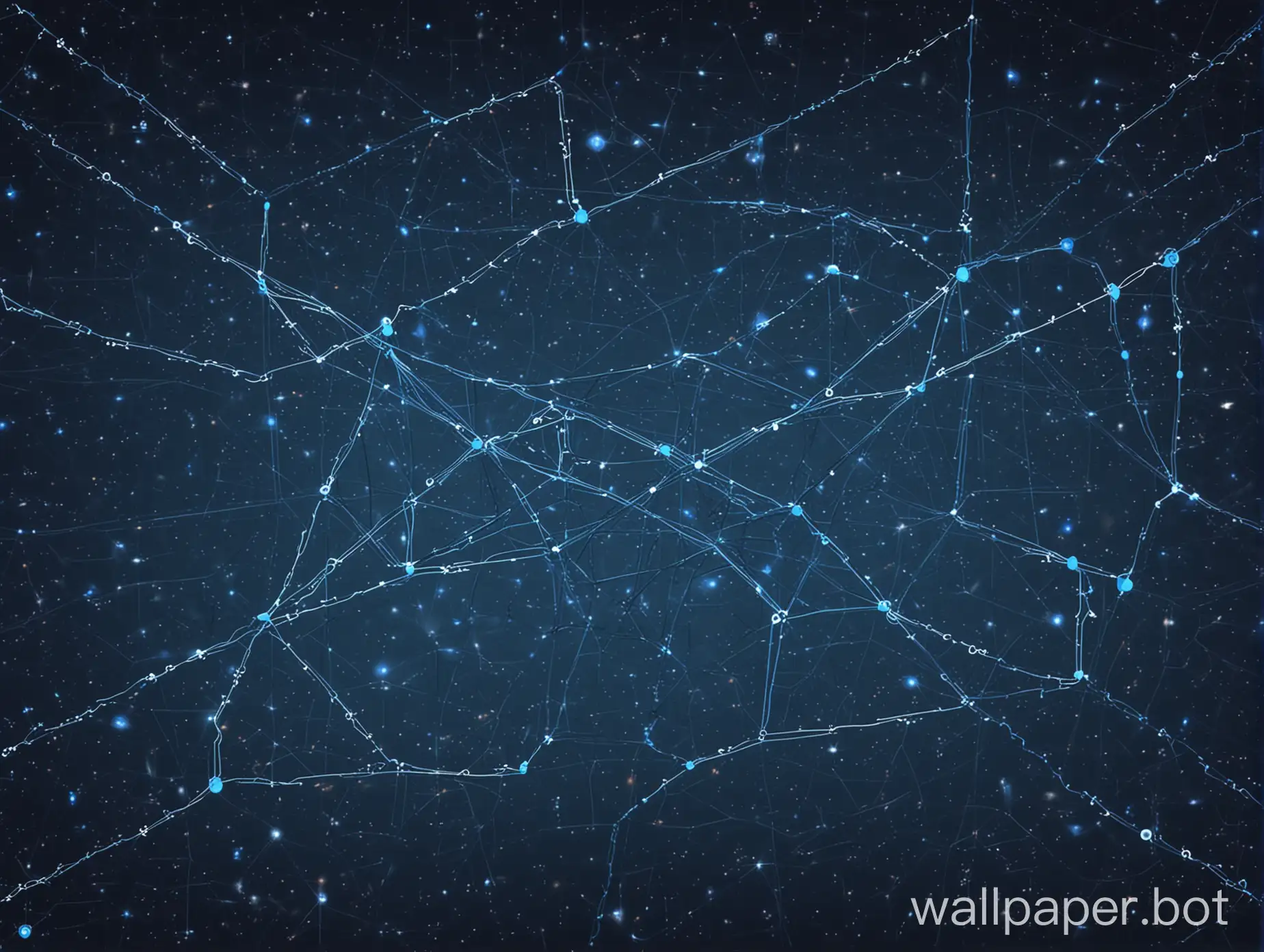 generate a blue themed technology that looks similar to constellations with lines and points connected