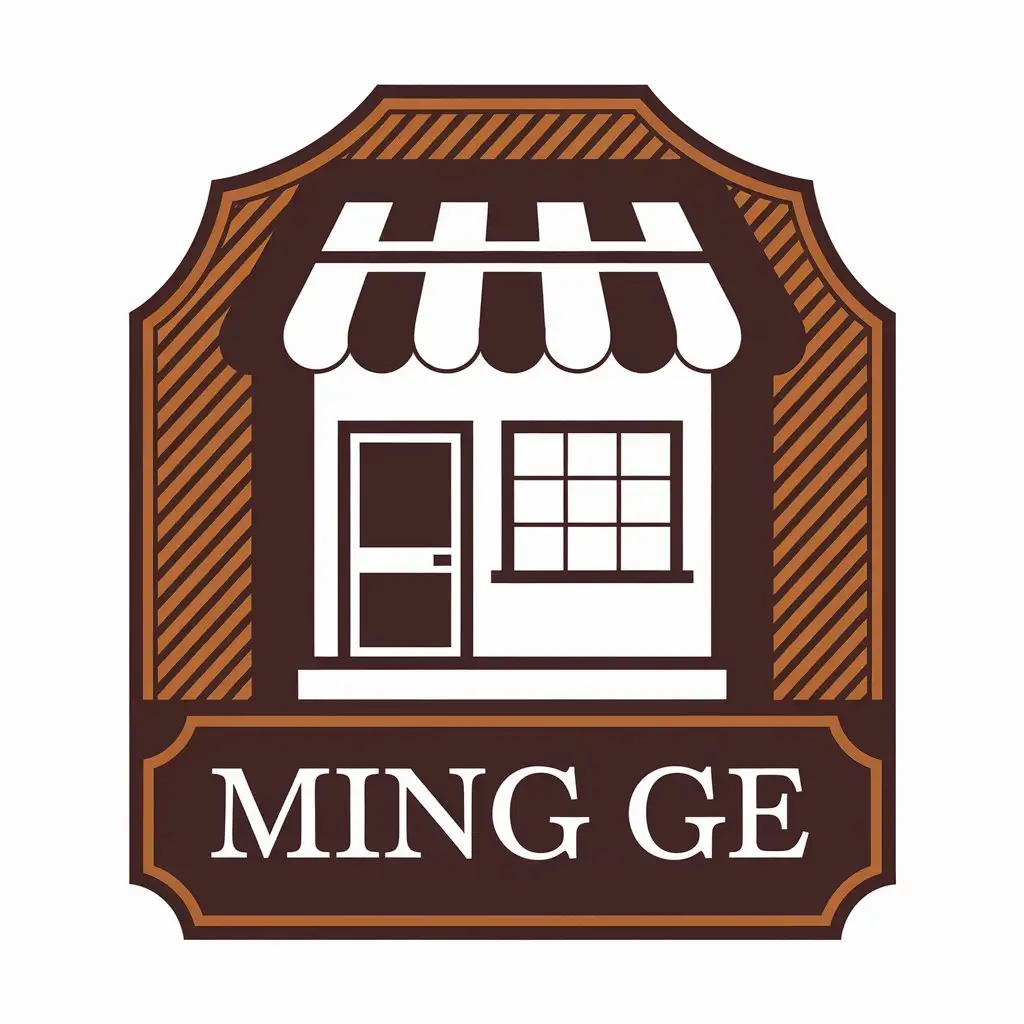 a vector logo design,with the text "ming ge", main symbol:shop,Moderate,be used in Retail industry,clear background