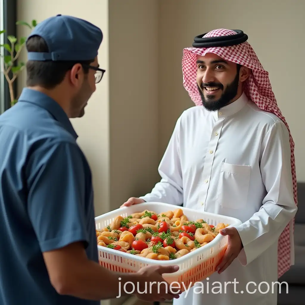 Kuwaiti-Man-Surprised-by-Delivery-of-Plastic-Food-Basket