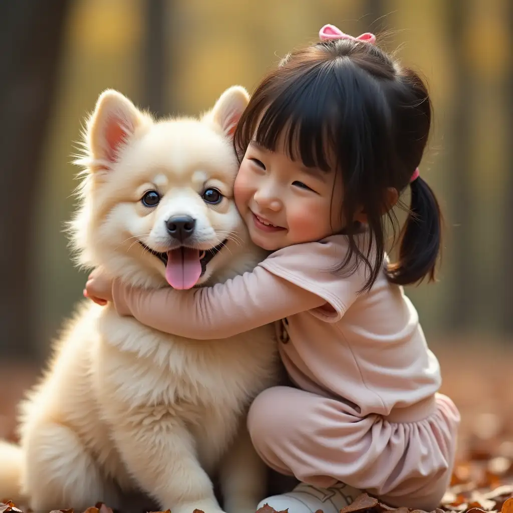 Chinese-Girl-Hugging-Dog-in-a-Warm-Loving-Embrace