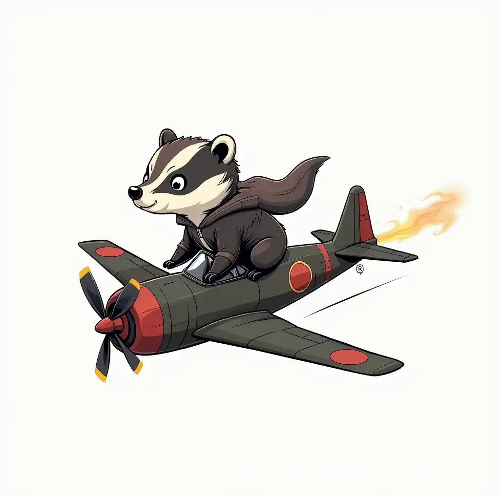 Badger-Flying-a-Fighter-Plane-in-the-Sky
