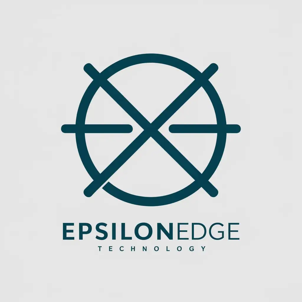 a vector logo design,with the text "EpsilonEdge", main symbol:Circle with crossing lines,Moderate,be used in Technology industry,clear background