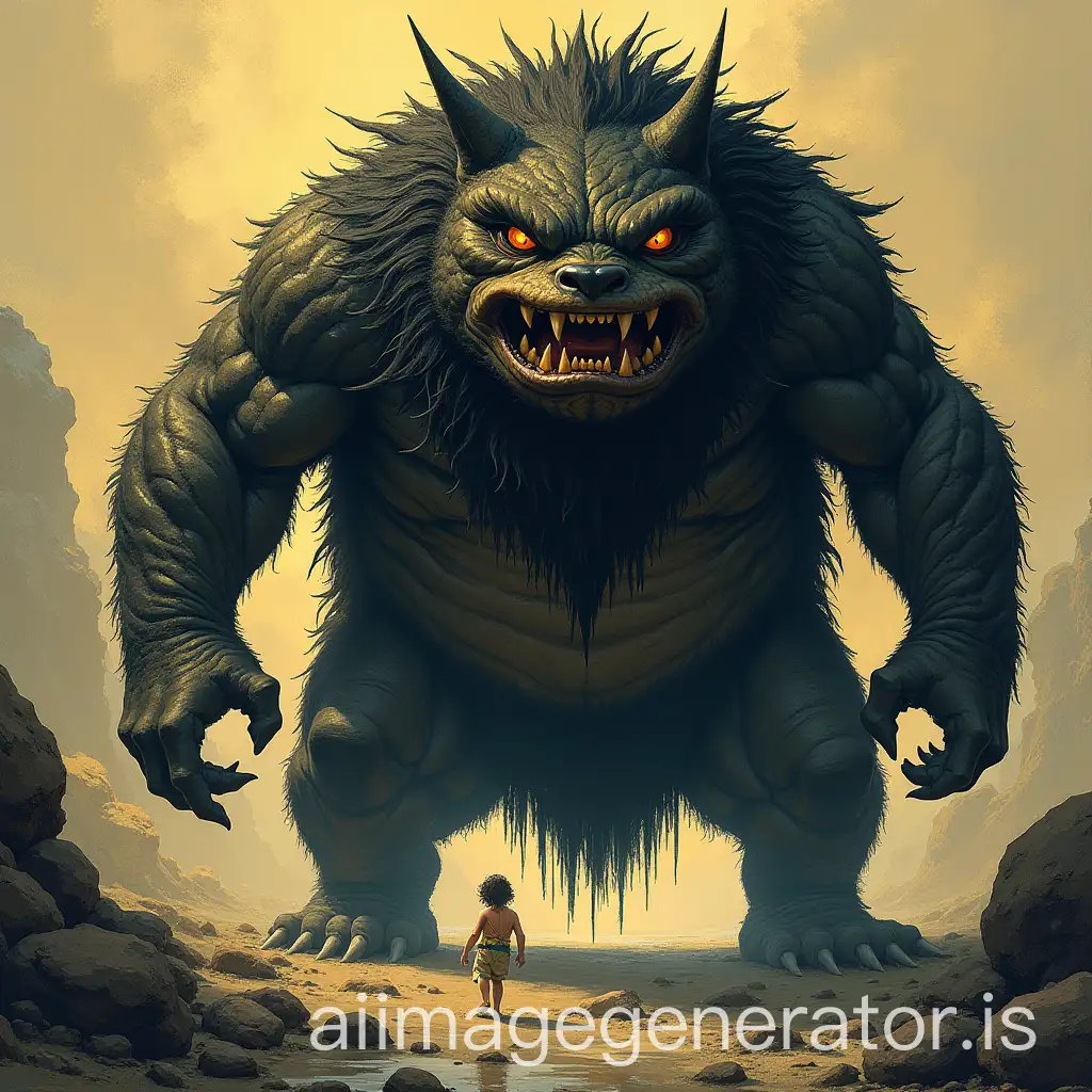 Tsathoggua-Ancient-Cosmic-Entity-in-a-Dark-Mystical-Landscape