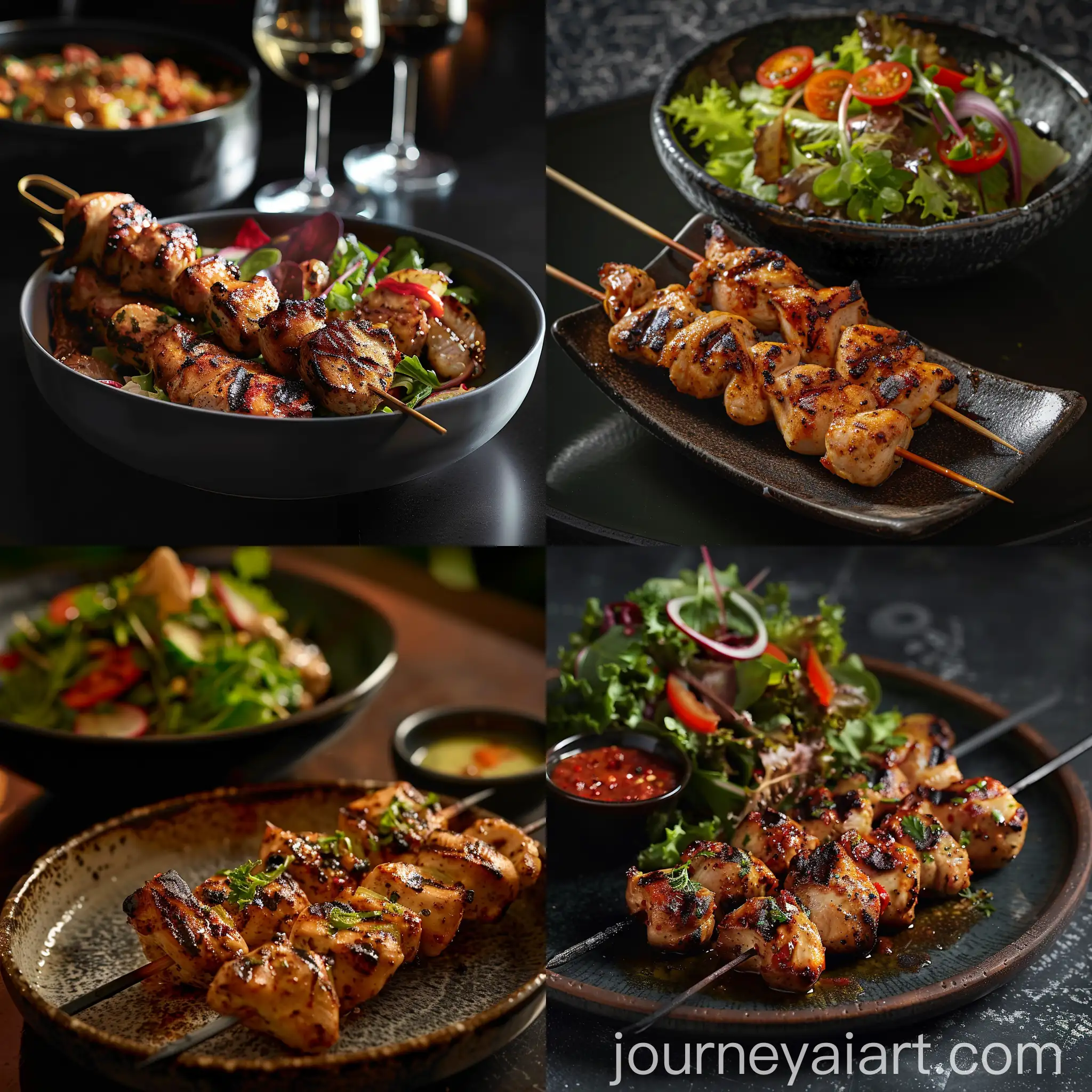 Luxurious-Chicken-Skewer-and-Roasted-Chicken-with-Salad