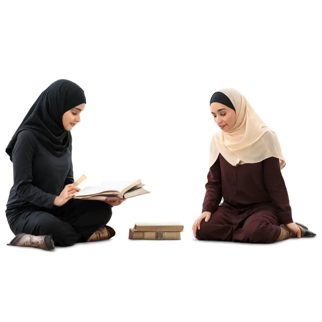 Muslim-Woman-Reading-a-Book-PNG-HighQuality-Image-for-Cultural-and-Inspirational-Contexts