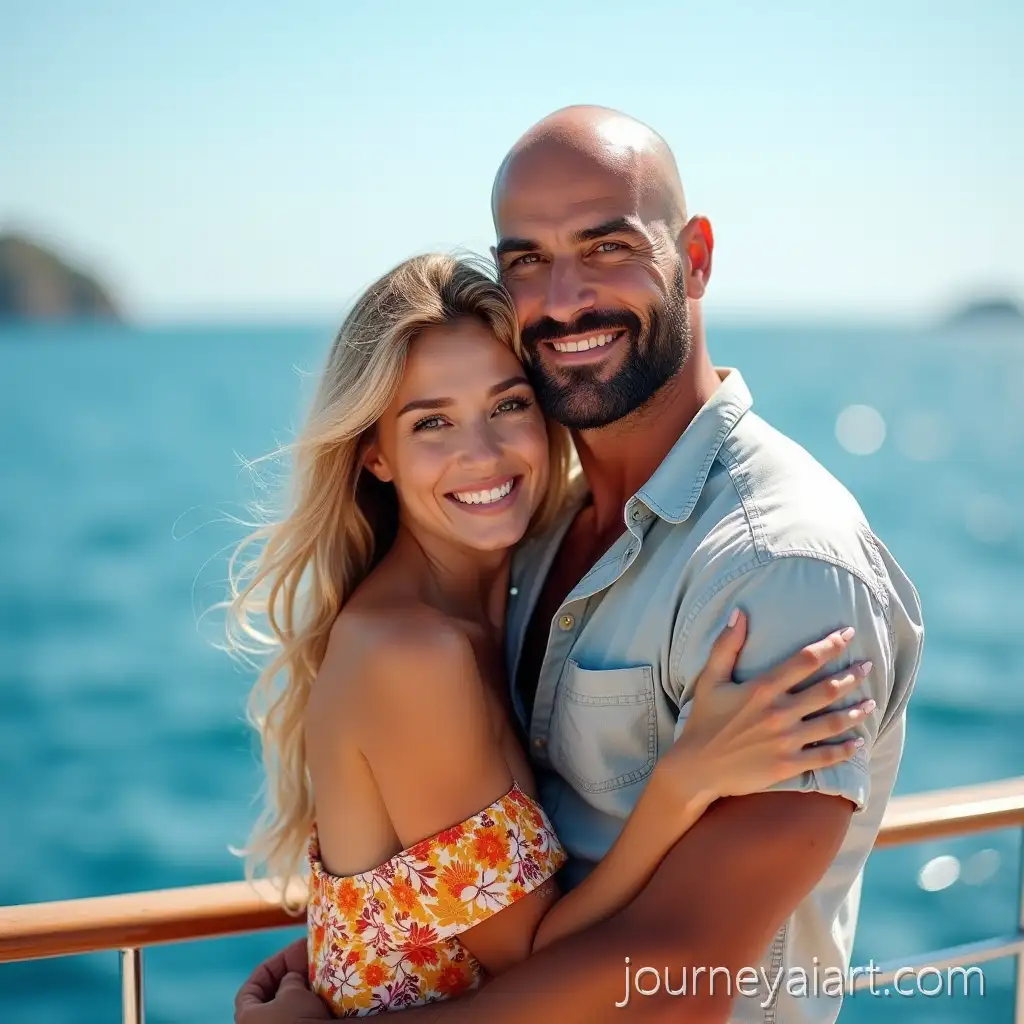 Spanish-Man-and-Argentinian-WomanAI-Image-Prompt-Expansion-on-Luxury-Yacht-Embracing-Summer-Elegance