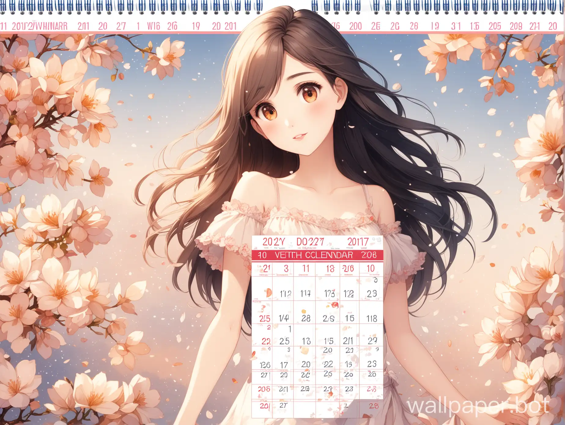 animated beautiful girl calendar that can automatically update every day