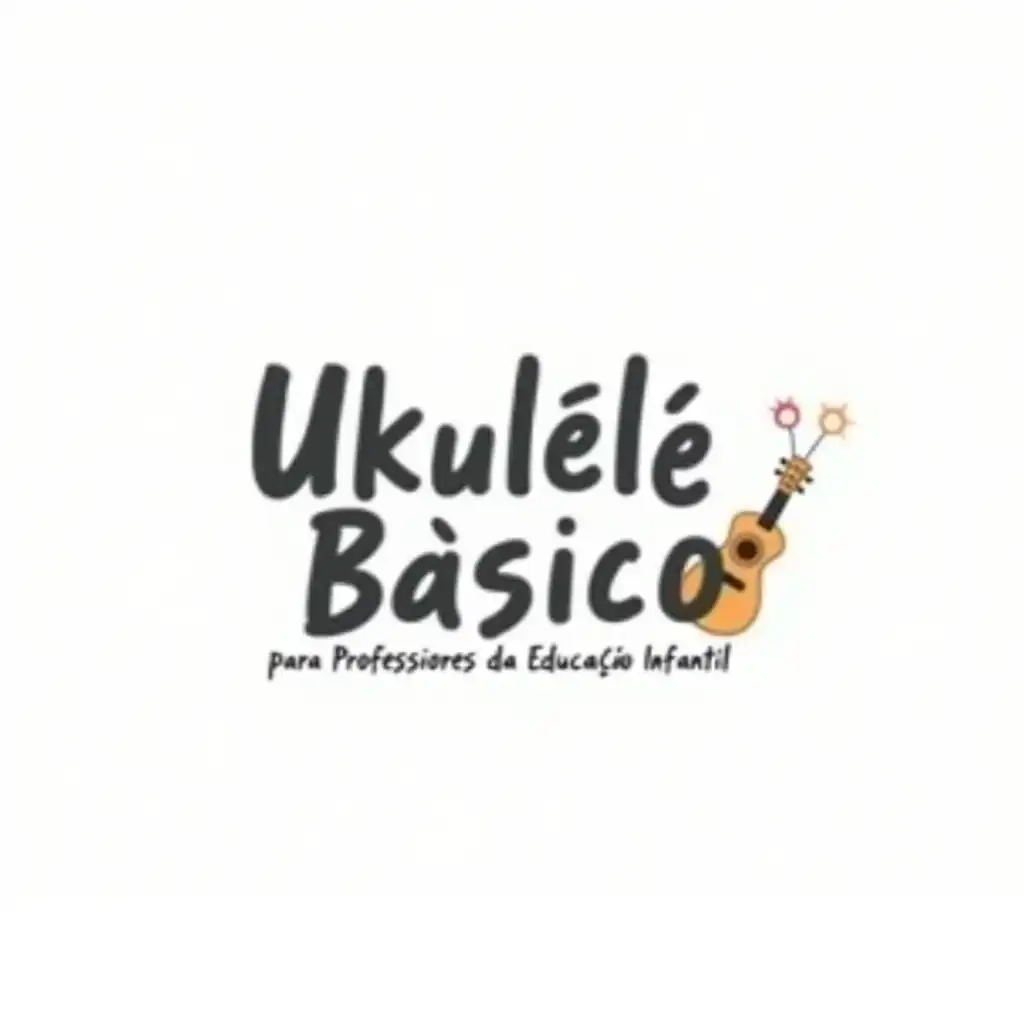 Childish-Art-Style-Logo-Design-Ukulele-Bsico-for-Professores-da-Educao-Infantil