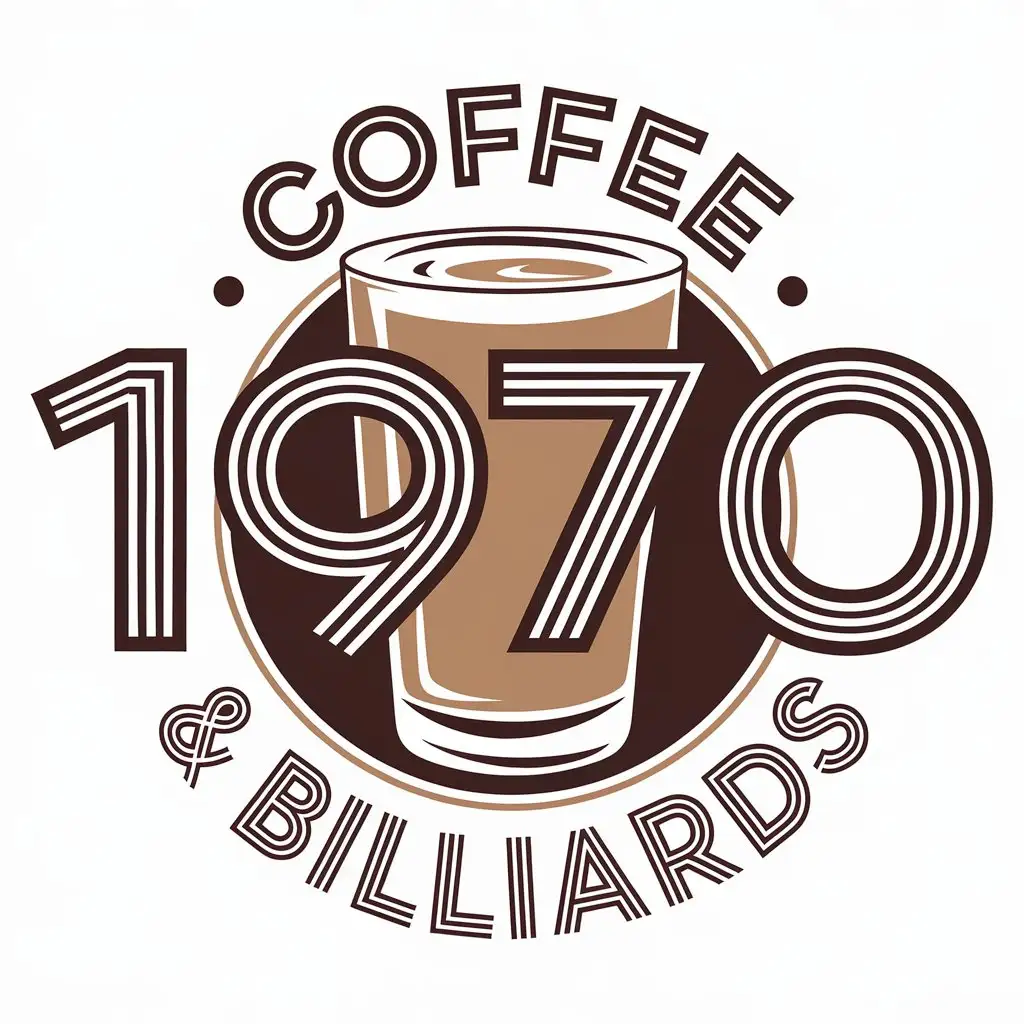 LOGO-Design-for-1970-Coffee-Billiards-Caf-au-Lait-with-Modern-Clear-Background