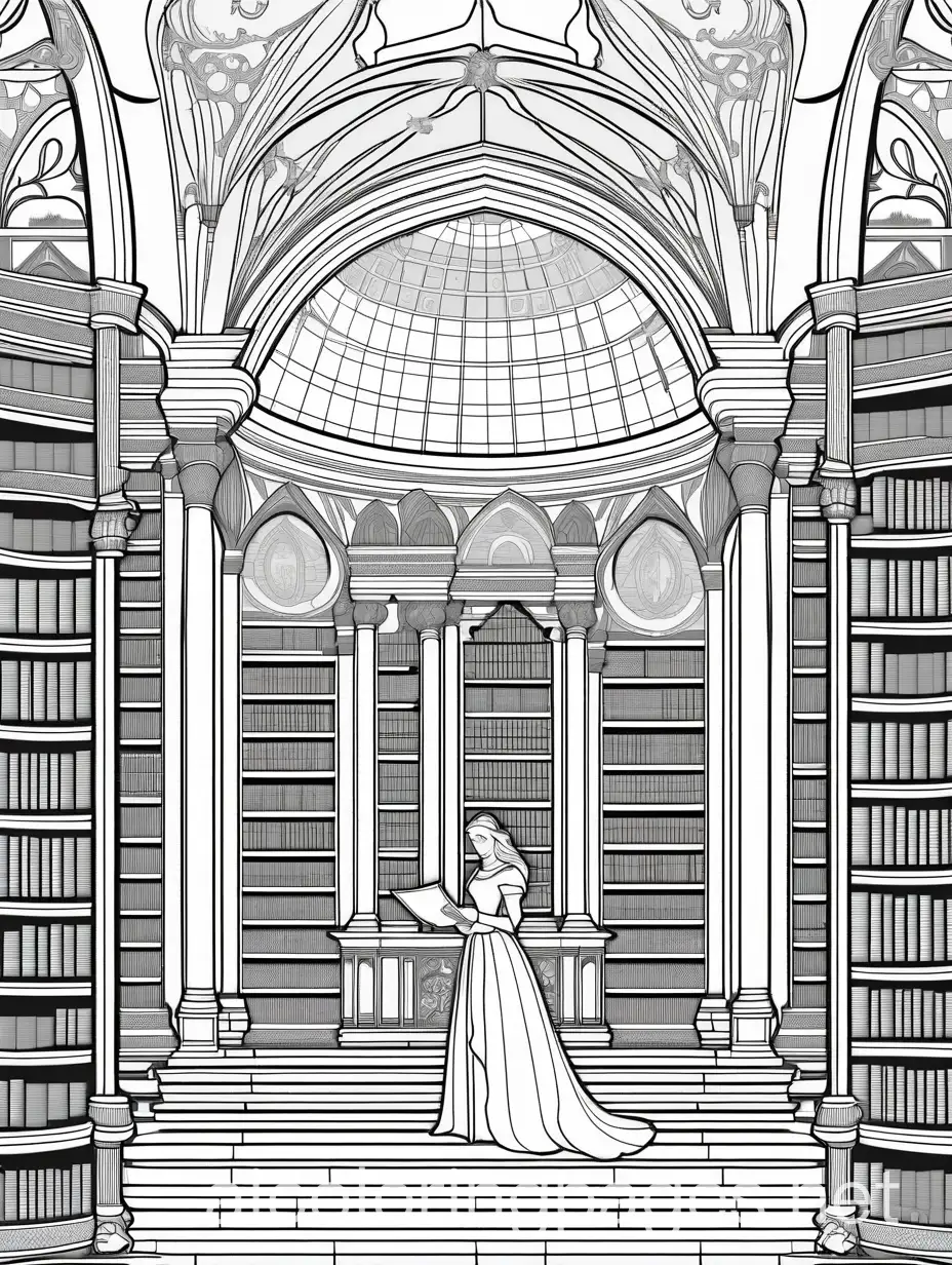 Princess-Isabella-Knight-Arthur-and-Mage-Seraphina-Discovering-Secret-Hall-in-Castle-Library