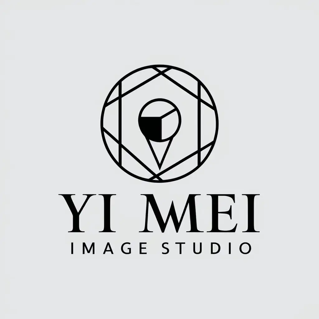 a vector logo design,with the text "Yi Mei Image Studio", main symbol:photography,Moderate,clear background