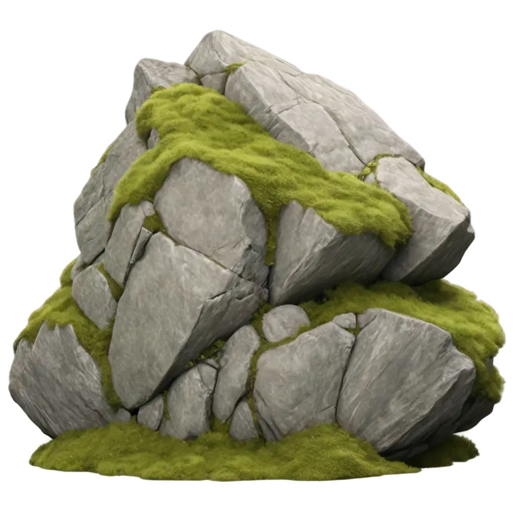 Photorealistic-Rock-Pedestal-with-Moss-PNG-Image-for-HighResolution-Visuals