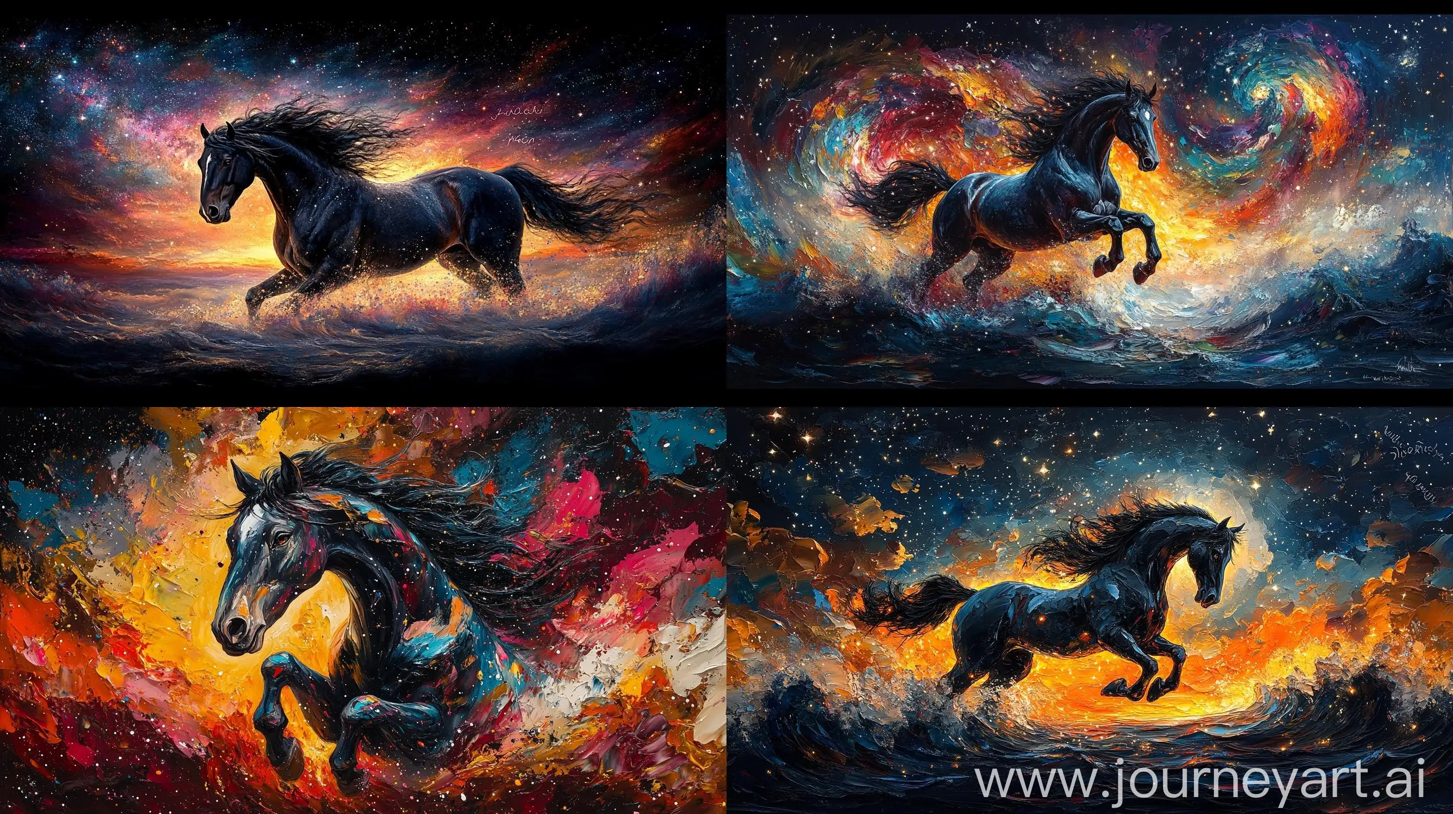 Majestic-Black-Wild-Horse-Neighing-Under-Starry-Night-Sky