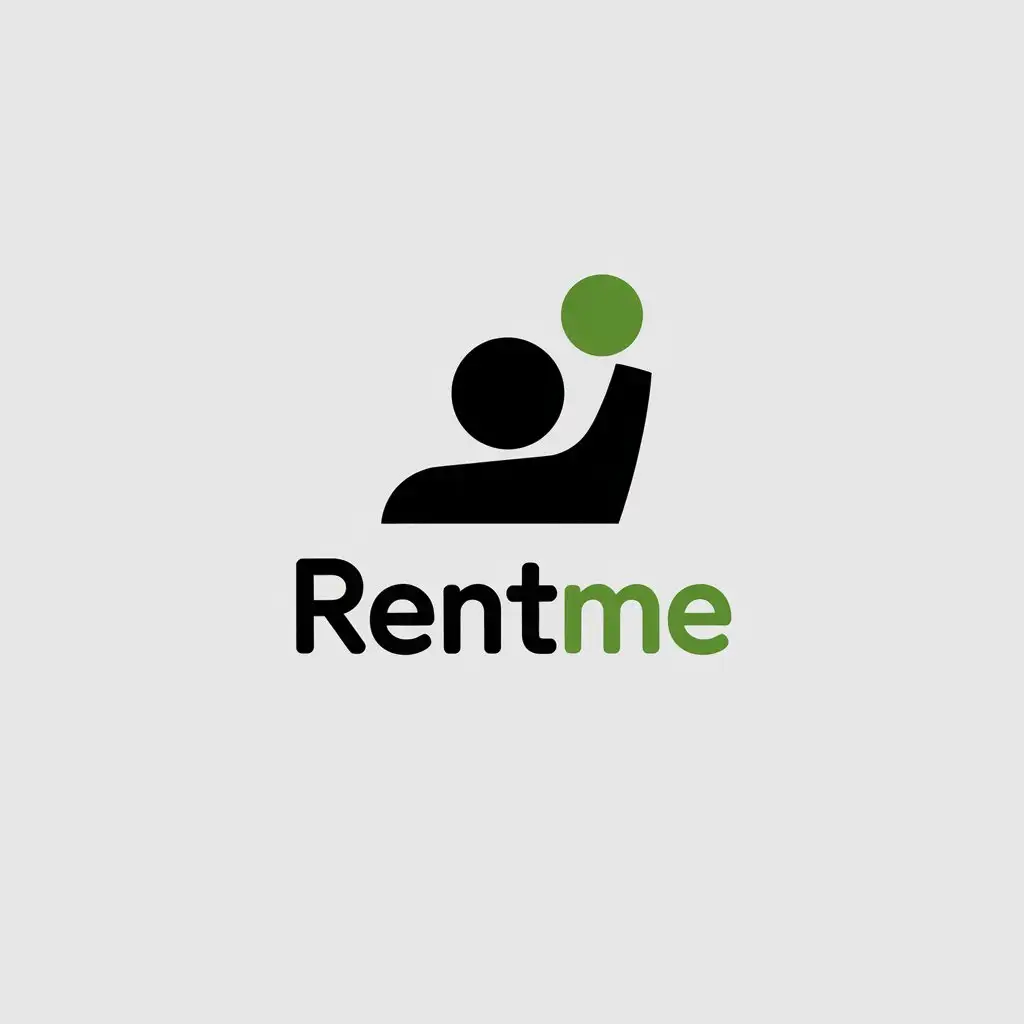 LOGO Design for RentMe Minimalistic Person Symbol with Clear Background