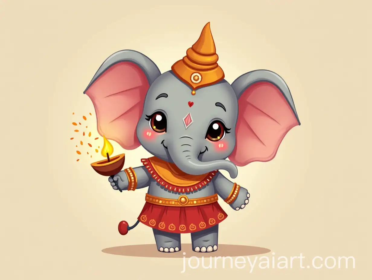 Festive-Elephant-in-Traditional-Indian-Attire-with-Sparkler
