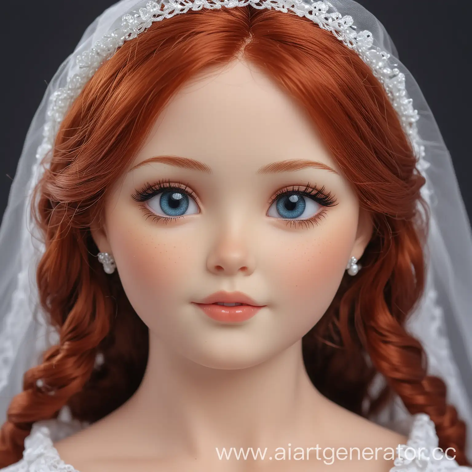 Luxurious-Living-Doll-with-Red-Hair-and-Bridal-Dress