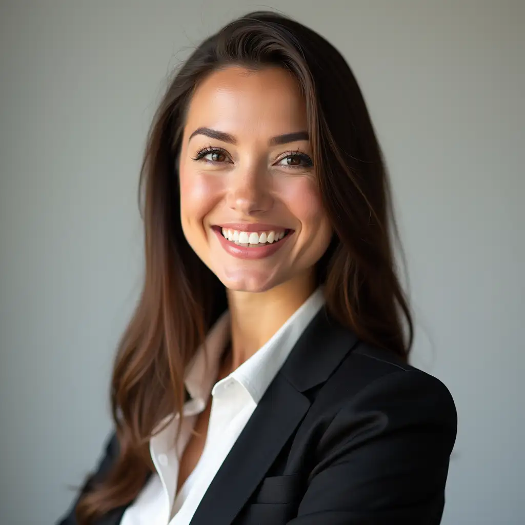 real estate agent woman, smiles, photo