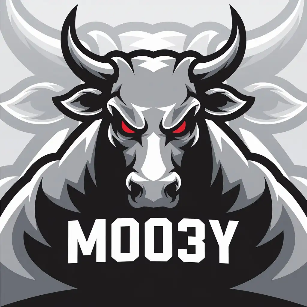 LOGO Design For MOO3Y Evil Cow Vector Logo Design in Minimalistic Style