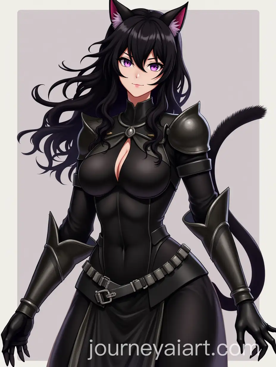 Cat-Woman-in-Leather-Armor-with-Fluffy-Tail-and-Baker-Theme