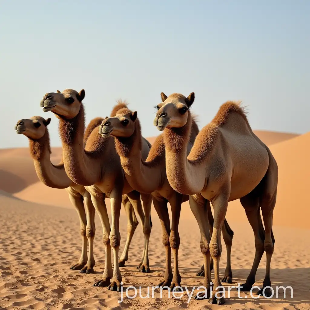 A-Group-of-Camels-in-a-Desert-Landscape