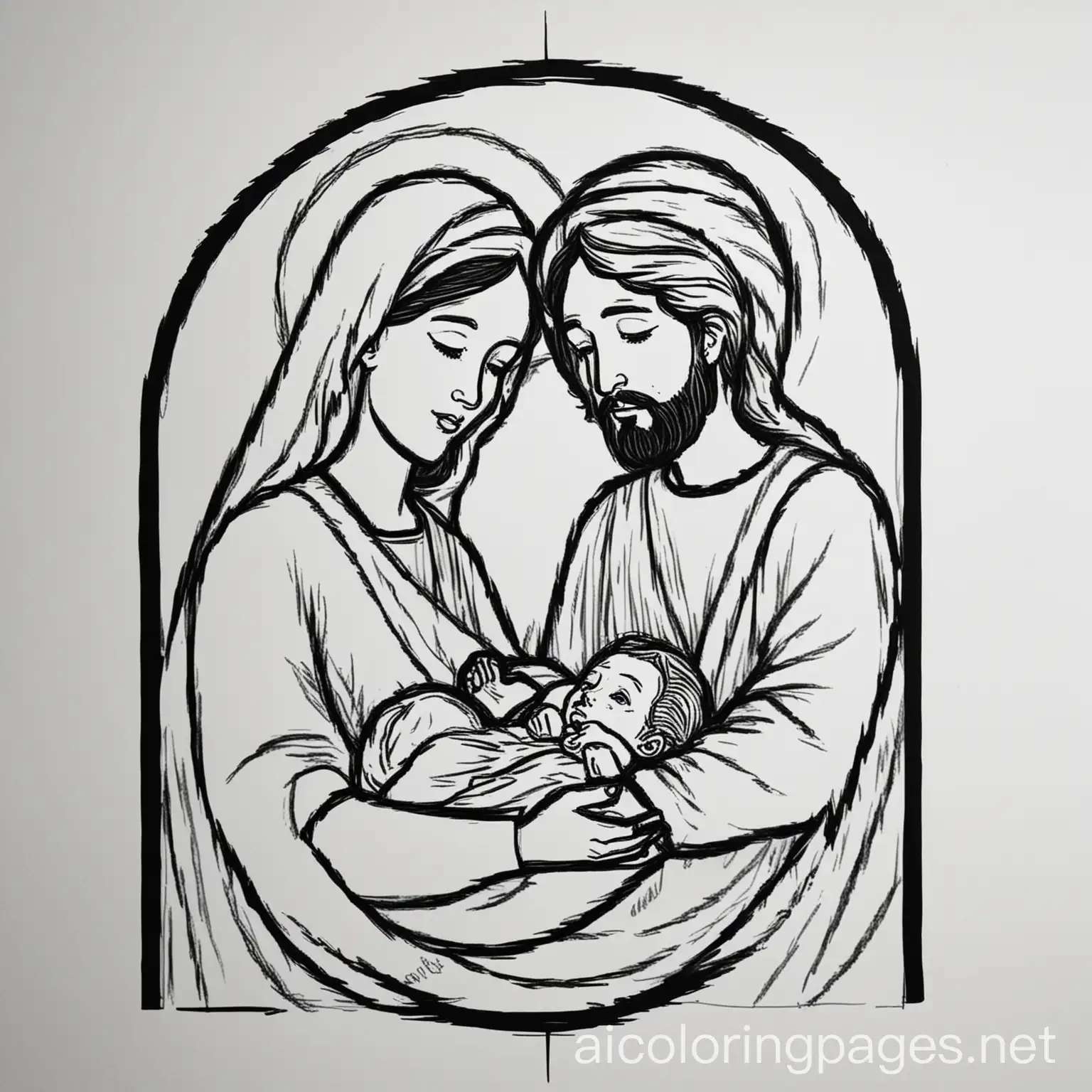 Simple-Line-Art-Drawing-of-the-Birth-of-Jesus-for-Toddlers-Coloring-Book