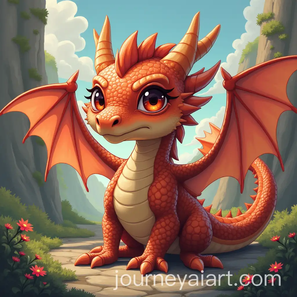 Dragon-with-Circular-Face-Design-in-Anime-Fantasy-Setting