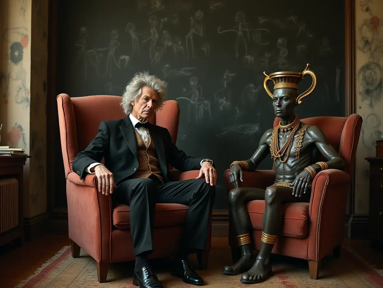 Surreal-RetroFuturistic-Living-Room-with-Mutant-Man-and-Disheveled-Gentleman