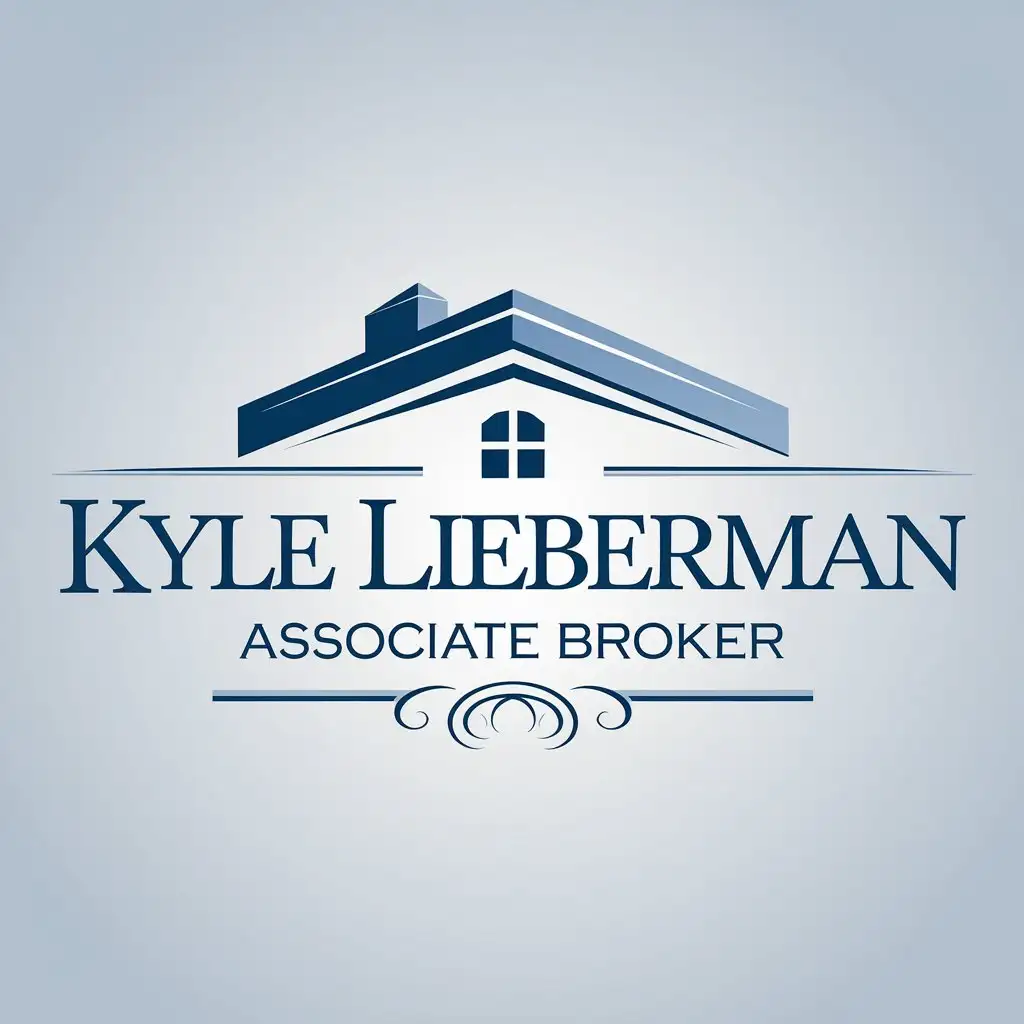 LOGO Design for Kyle Lieberman Elegant Blue Luxury Real Estate Broker Signature with Minimalist Aesthetic