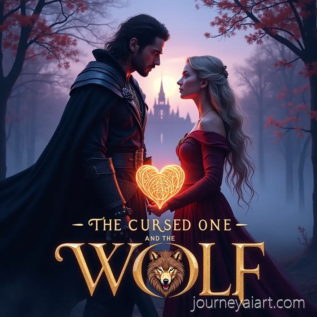 Romantic-Fantasy-Cover-The-Cursed-One-and-theCursed-love-and-magic-Wolf-with-Werewolf-and-Witch-in-Twilight-City