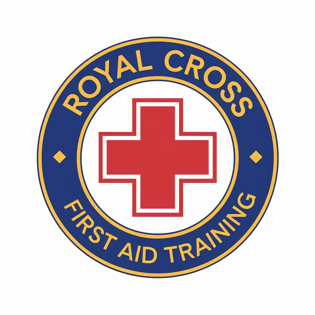 LOGO Design for Royal Cross Blue Yellow with First Aid Training Theme