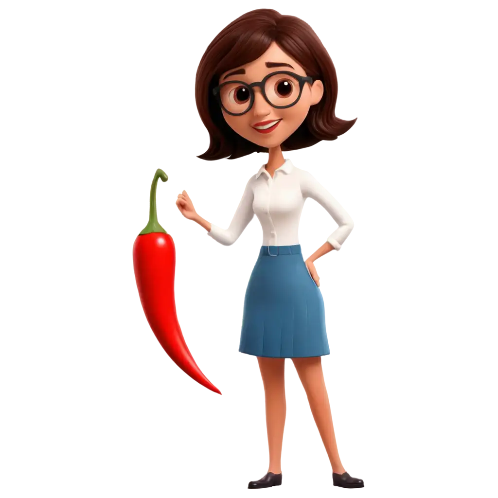 Vibrant-Cartoon-PNG-of-a-Red-Chilli-Pepper-Teacher-Perfect-for-Educational-and-Fun-Applications