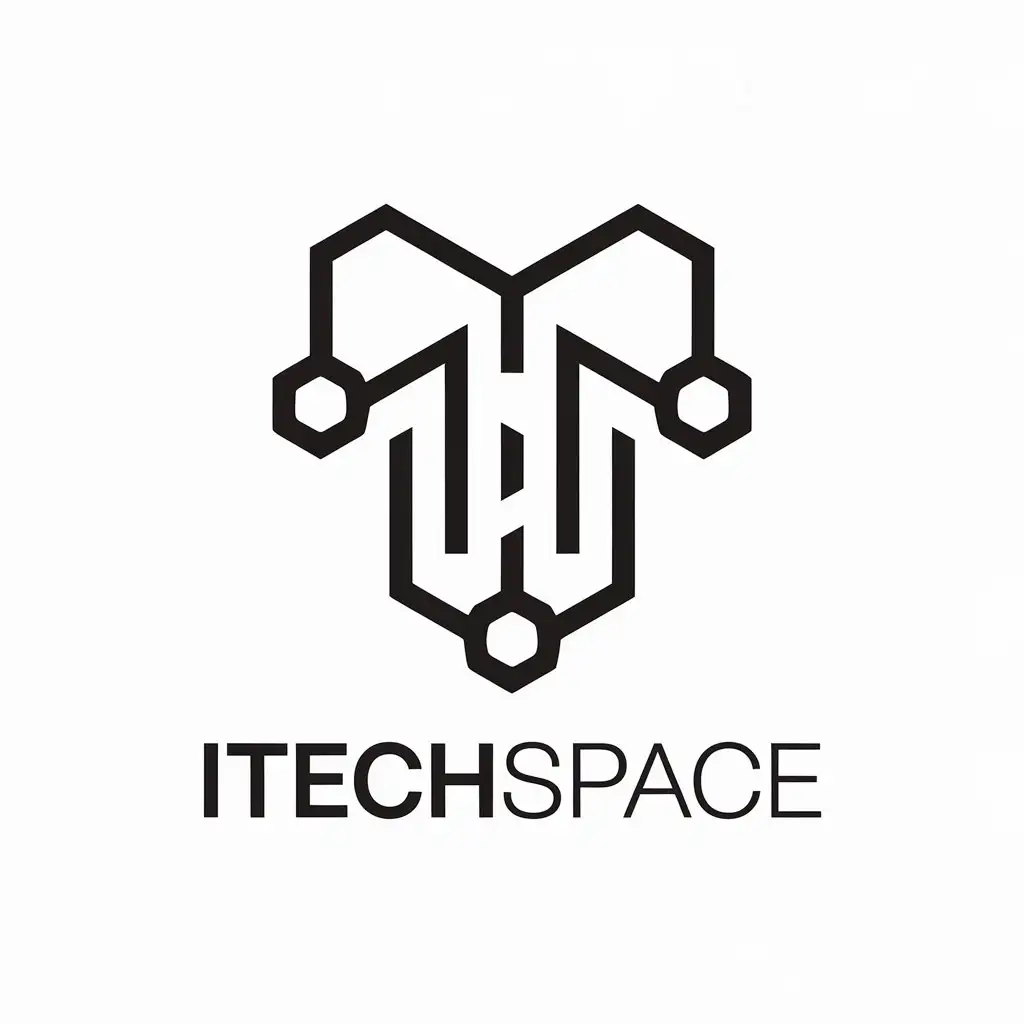 LOGO Design for iTechSpace Modern and Minimalist Technology Symbol with BoundariesFree Concept