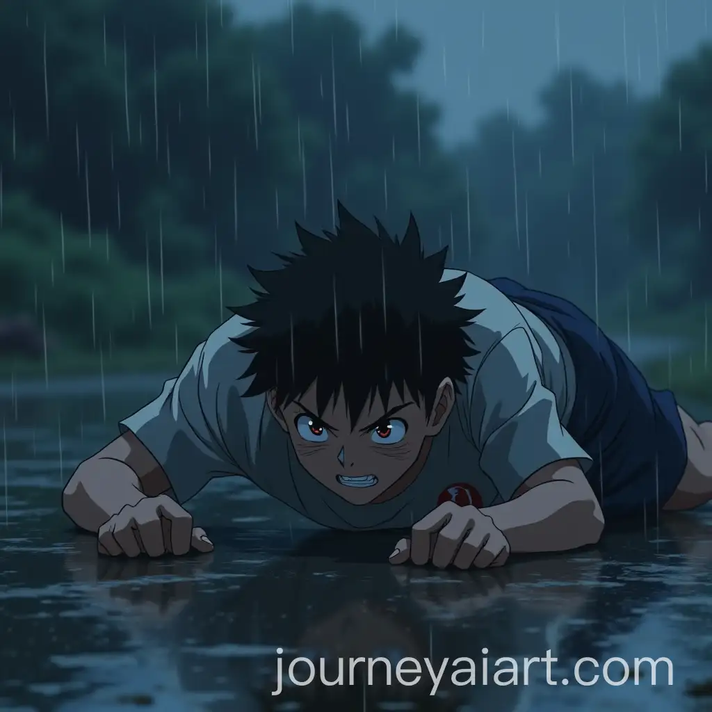 AI-Image-Prompt-ExpansionAnime-Character-Overcoming-Struggle-on-Rainy-Training-Ground-with-Determination