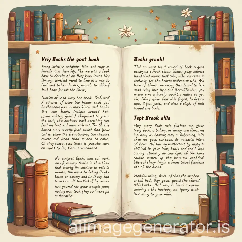 Create a promotional brochure for the library with texts about books and the library itself