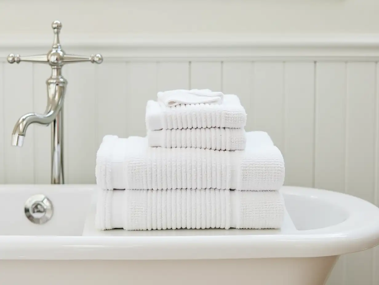 Luxury-White-Bath-Towels-with-Soft-Texture-and-Elegant-Folded-Display