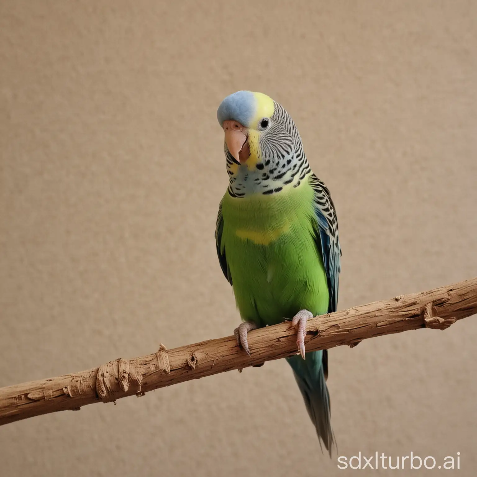 Colorful-Parakeet-Sitting-on-a-Branch-in-Natural-Habitat