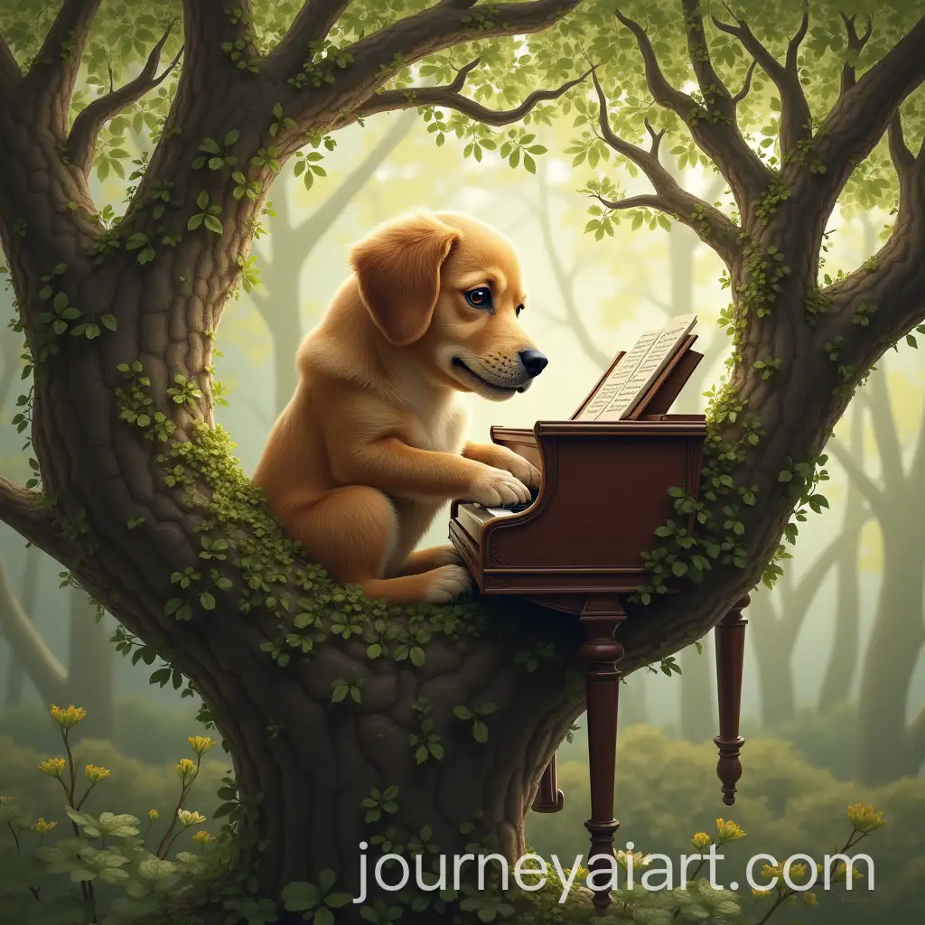 Dog-Playing-the-Piano-on-TopAI-Image-Prompt-Expansion-of-a-Tree