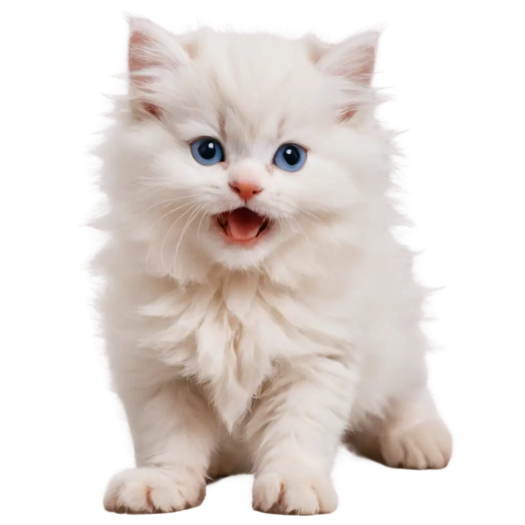 White-Fluffy-Kitten-Playing-PNG-HighQuality-Transparent-Image-for-Versatile-Use