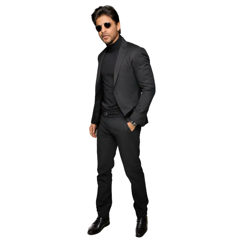 Shahrukh-Khan-Aesthetic-PNG-Image-Black-Jacket-and-Pants-Look