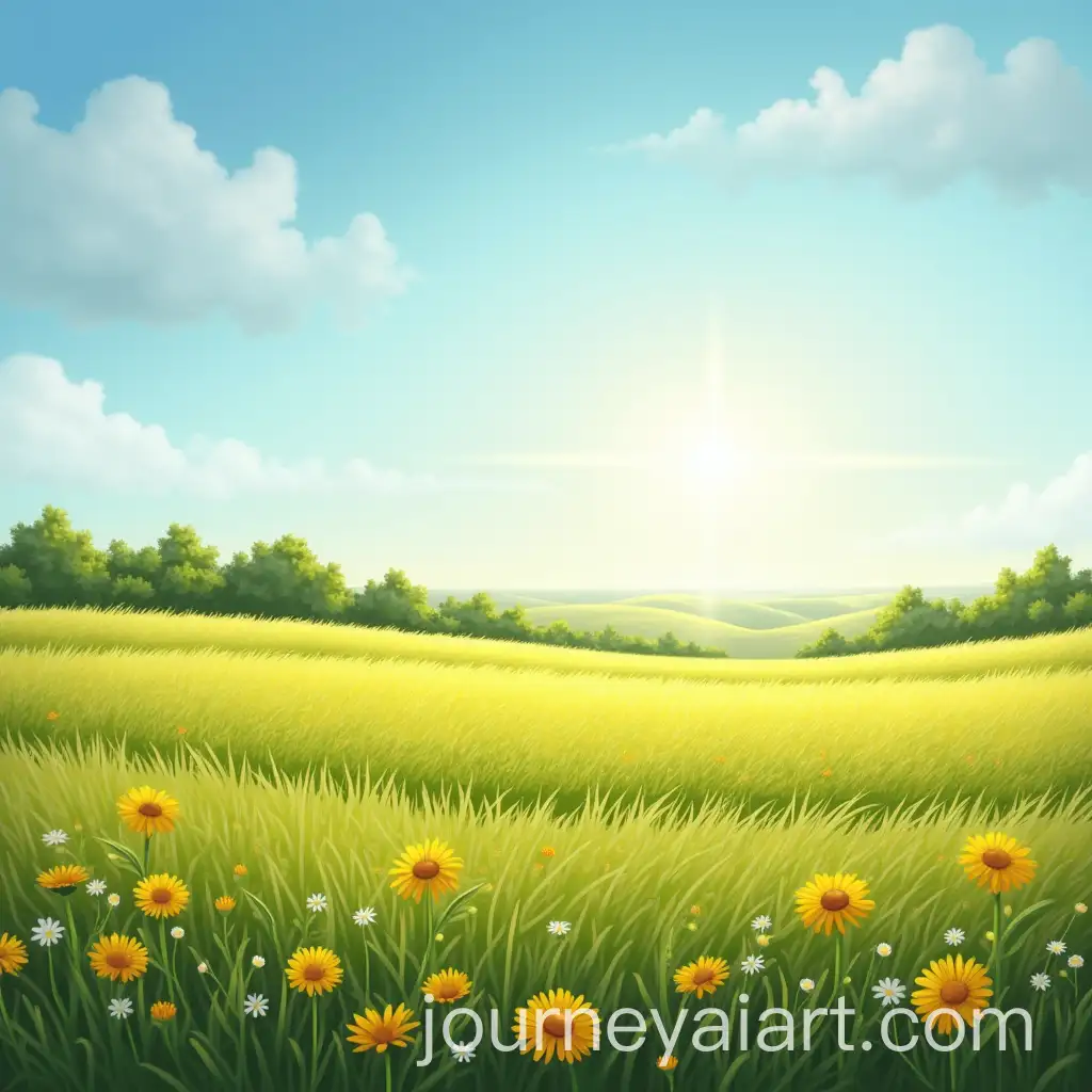 Beautiful-Open-Fields-Summer-Day-Landscape-with-Clear-Blue-Sky
