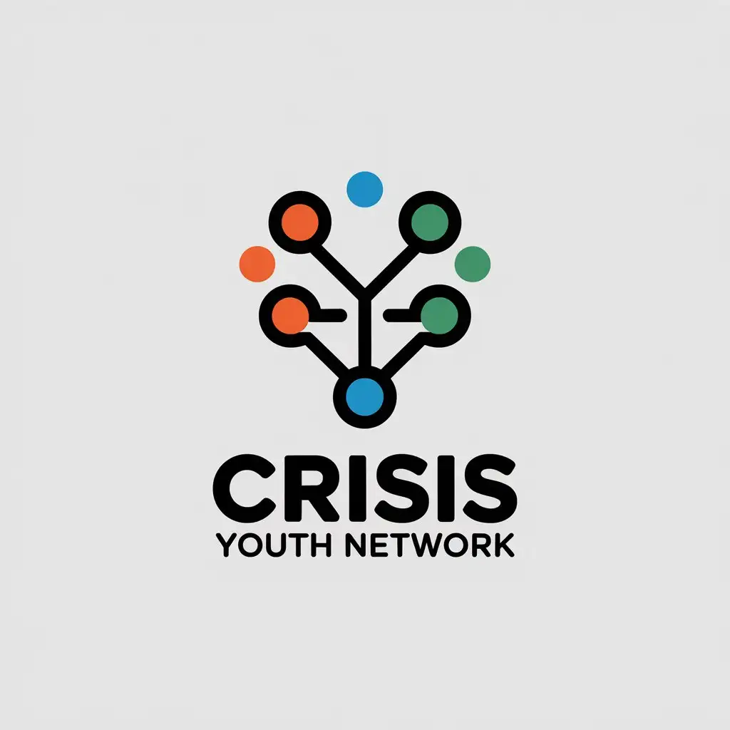 LOGO Design for Crisis Youth Network Vector Design with Network Symbol for Nonprofit Industry