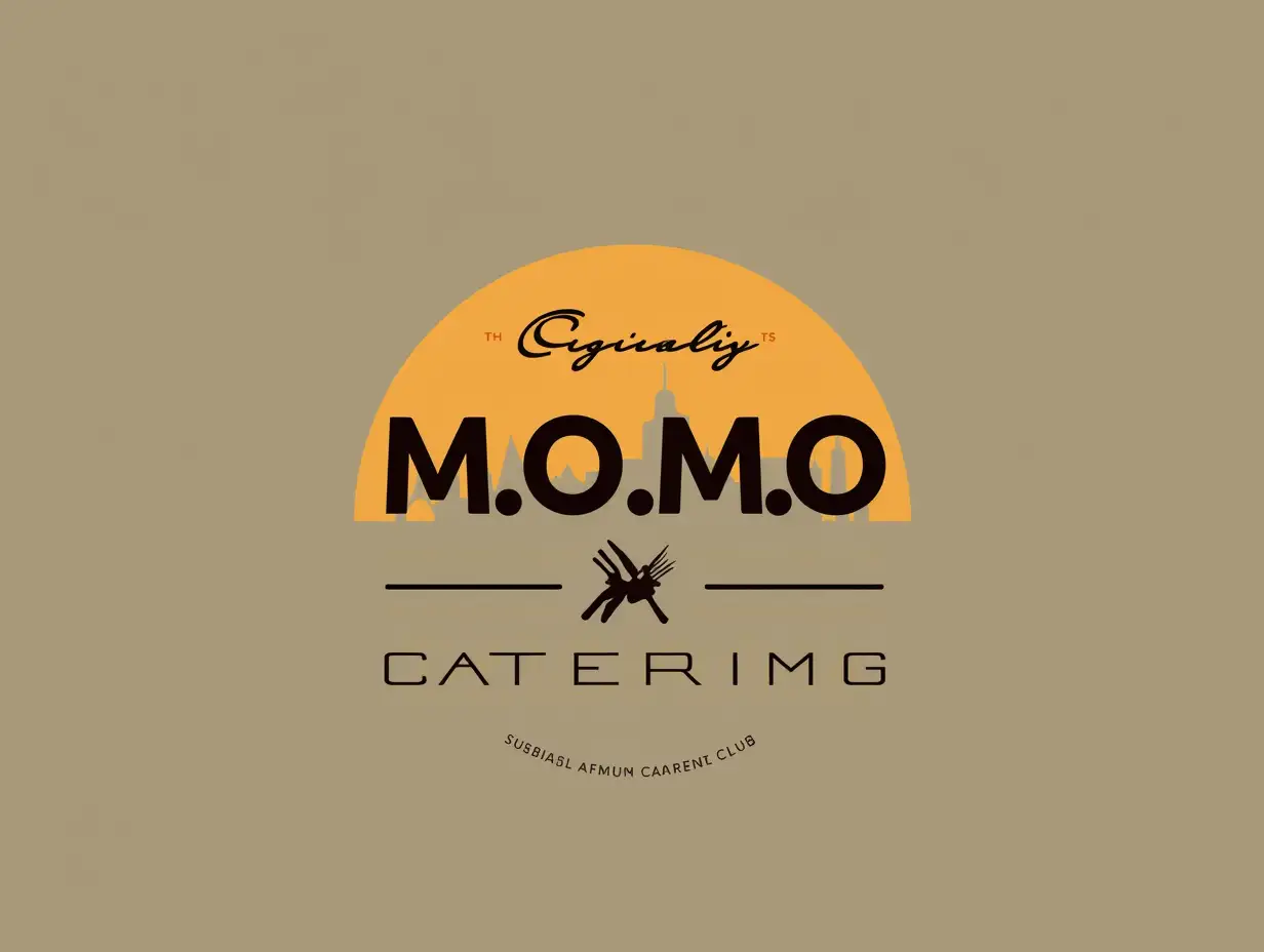 Create a logo related to food catering because I need it for my business, but make it beautiful and interesting with these characters: M.O.M.O Catering