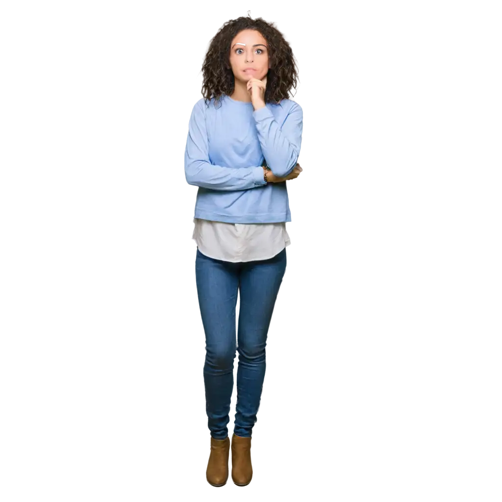 Contemplative-Female-in-Casual-Clothes-PNG-Image-for-Creative-Professional-Use