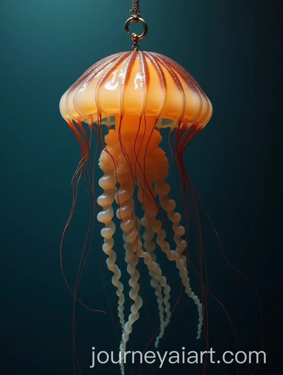 Jellyfish-Chained-to-Arm-Ring-in-Abstract-Art